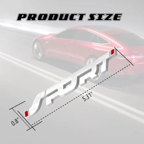 Vista 2 de Adhesivo deportivo de metal para automóvil, emblemas deportivos de automóvil, 3D premium para guardabarros laterales de automóvil, emblema