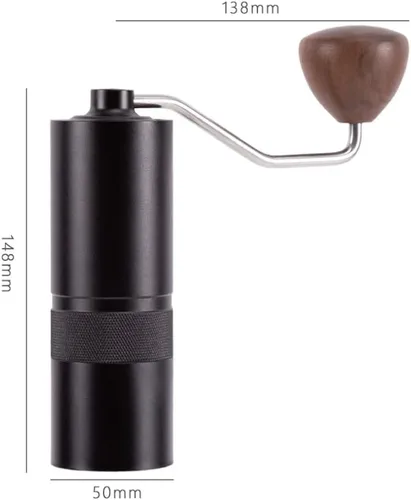 Vista 7 de Molinillo de café manual con ajustes ajustables, molinillo de café de manivela, molinillo portátil con eficiencia de molienda más rápida, espresso a