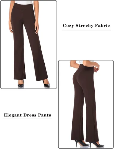 Vista 3 de Tapata Women Dress Pants 28"30"32"34" High Waist Stretchy Bootcut Pants Tall, Petite, Regular for Office Business Casual