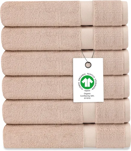 Vista 38 de Toalla de baño de felpa de algodón orgánico de lujo Certificado GOTS y OEKO-TEX Toallas de calidad hotelera premium Tecnología Feather Touch