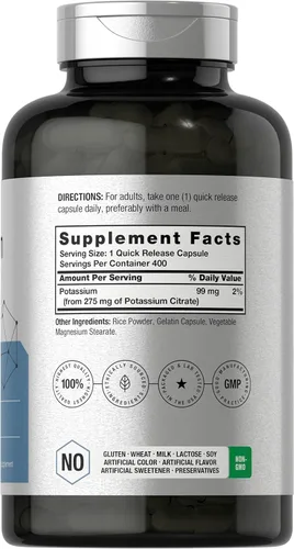 Vista 2 de Horbäach Suplemento de citrato de potasio 275 mg 400 Cápsulas