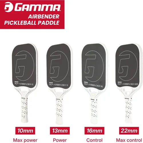 Vista 6 de GAMMA RCF Airbender - Paleta de pickleball, fibra de carbono cruda, sistema de peso de mango personalizable y garganta abierta aerodinámica