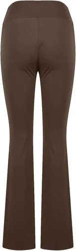 Vista 5 de Leggings acampanados cruzados para mujer, cintura alta, corte en V, corte de bota, pantalones de yoga acampanados con bolsillos