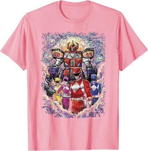 Vista 28 de Power Rangers Mighty Morphin' Megazord Starry Night Poster Camiseta