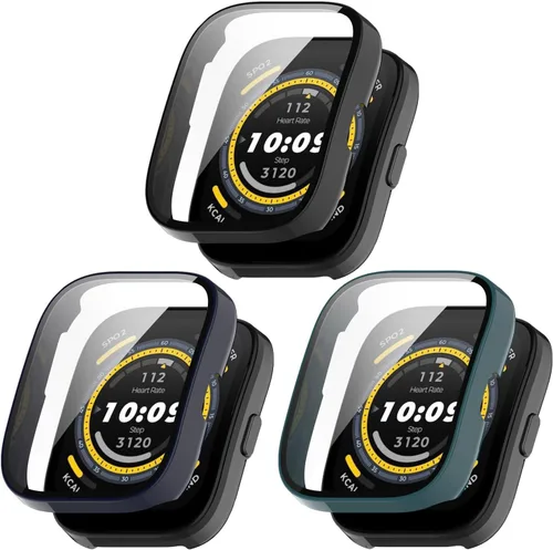 Vista 9 de BabyValley Protector de pantalla de 3 piezas compatible con Amazfit Bip 5 Smartwatch Accessories Covers Resistente a los arañazos Funda protectora