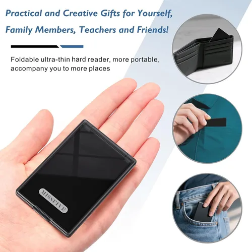 Vista 2 de Missfive Credit Card Thin Folding Reading Glasses for Men Women - Foldable Travel Pocket Readers That Fit in a Wallet