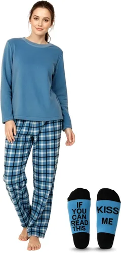 Vista 12 de Just Love Microfleece Womens Pajama Pants Set with Socks buffalo plaid rojo negro