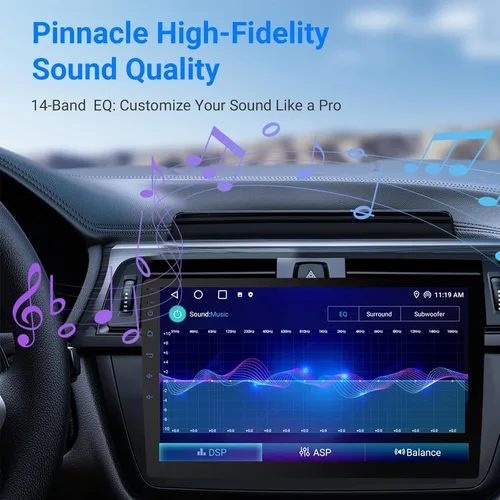 Vista 2 de Haudio Estéreo de auto con Android de 9 pulgadas, doble Din, CarPlay inalámbrico y Android Auto, pantalla táctil universal estéreo para automóvil