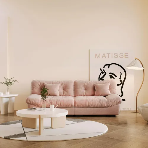 Vista 9 de Sofás seccionales cómodos de 89 pulgadas, sofá biplaza con 2 almohadas, sofá minimalista, sofá moderno para sala de estar, apartamento, dormitorio