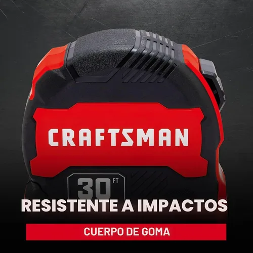 Vista 4 de CRAFTSMAN Cinta métrica de 30 pies con marcas de fracción, retráctil (CMHT37445S)