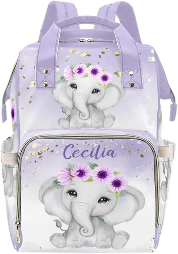 Vista 16 de Mochila para pañales personalizada, regalo con nombre, notas musicales, estrellas, azul oscuro, bolsa de viaje versátil: gran capacidad y múltiples