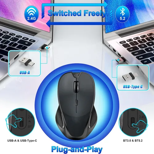 Vista 3 de Ratón para MacBook Wireless Bluetooth Laptop Mac Pro PC Ratones con Jiggler 10. Mouse inalámbrico Bluetooth (blanco)