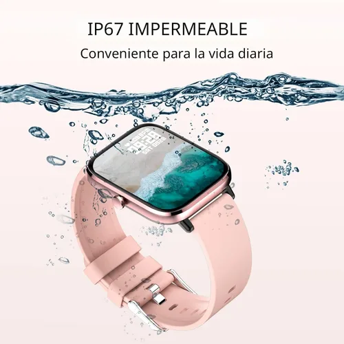 Vista 8 de Reloj inteligente para mujer, monitor de llamadas, monitor de actividad física, frecuencia cardíaca y sueño, pantalla táctil de 1.69 pulgadas