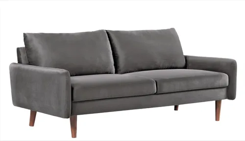 Vista 4 de Container Furniture Direct Kent - Sofá de terciopelo para salas de estar modernas y espacios compactos, cómodo sofá de 3 plazas, muebles de estudio