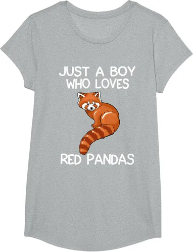 Vista 48 de Just A Boy Who Loves Red Pandas Gift - Camiseta con diseño de panda roja, Negro, S