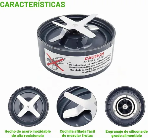 Vista 4 de Extractor de cuchilla cruzada compatible con licuadora Nutribullet serie 7 piezas (1 hoja extractora)