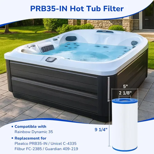 Vista 2 de Fil-fresh PRB35-IN - Filtro de repuesto para bañera de hidromasaje Filbur FC-2385, Unicel C-4335, ThermoSpa FL1008, Pleatco PRB35-IN, Guardian