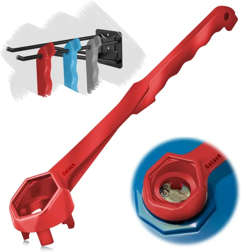 Vista 14 de Llave Bung, llave de tambor 3 en 1 actualizada, herramienta de abridor de barril de aluminio para abrir tambor de 10, 15, 20, 30, 55 galones, se