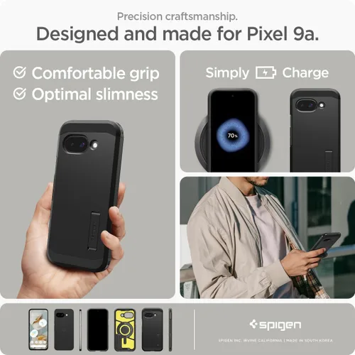 Vista 7 de Spigen Funda para Pixel 9a, Tough Armor (Ai) MagFit (2025) [Compatible con accesorios MagSafe] - Negro