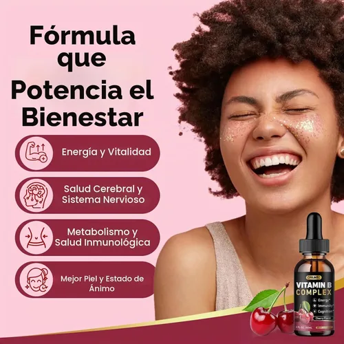 Vista 3 de CFILIHTC Gotas líquidas de complejo de vitamina B, suplemento de complejo de vitaminas B con gotas B1, B2, B3, B5 B6, B7, B9 y metil B12