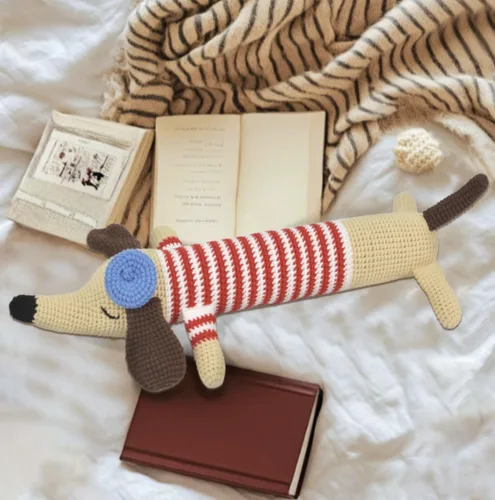 Vista 9 de luxSoramia Kit de ganchillo para principiantes, kit de 2 piezas de perro salchicha para principiantes con tutoriales en video paso a paso, kit