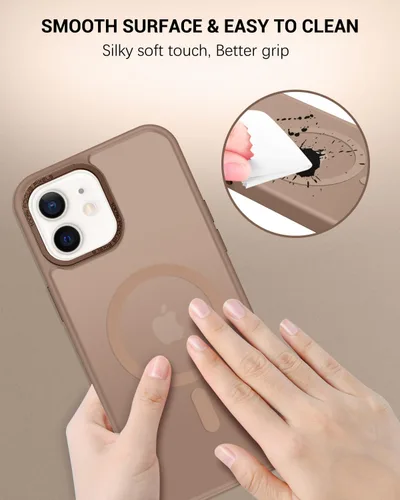 Vista 8 de GaoBao Funda magnética para iPhone 12 y iPhone 12 Pro, compatible con MagSafe, ajuste delgado, a prueba de golpes, translúcido, mate, funda