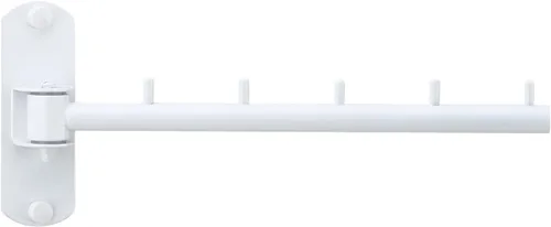 Vista 8 de Perchero Plegable de Pared con Brazo Giratorio de Acero Inoxidable Resistente para Baño, Dormitorio, Cuarto de Lavandería - Negro