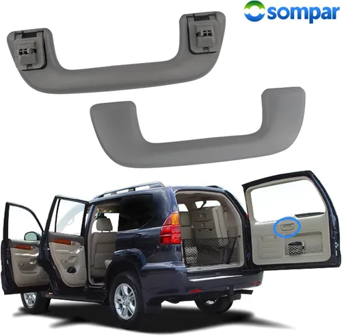 Vista 3 de Osompar Manija de asistencia para puerta trasera interior con enchufe de clip (gris claro) compatible con Lexus GX470 2003 2004 2005 2006 2007 2008