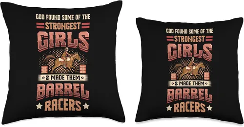 Vista 3 de Rodeo Barcel Racerin Designs Barrel Racer Girl Barel Racing - Almohada de 16 x 16 pulgadas, multicolor