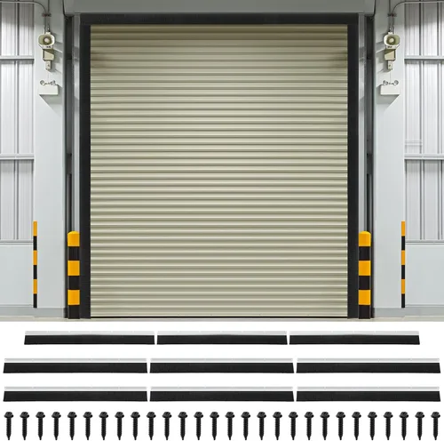 Vista 18 de DoubleFill Kit de sello de cepillo para puerta de garaje de 8 x 8 pies, sello de puerta enrollable de 2 pulgadas con riel de aluminio, cepillo