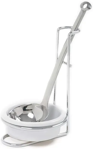 Vista 2 de Norpro Reposapiés vertical de cerámica de acero inoxidable para cucharas