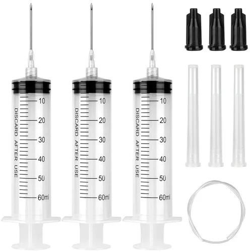 Vista 18 de Paquete de 3 jeringas de 0.7 fl oz con tapa, jeringas de plástico empaquetadas individualmente para laboratorios, medición de líquidos, alimentación