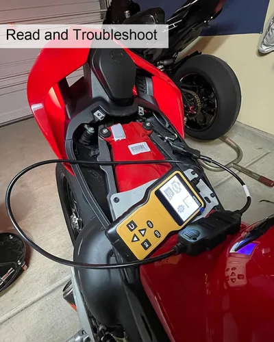 Vista 7 de Adaptador de diagnóstico OBD2 3 en 1 compatible con Yamaha Euro5 motocicleta Honda CRF KTM Moto Guz-zi Piag-gio Vespa, cable adaptador OBD2, cable