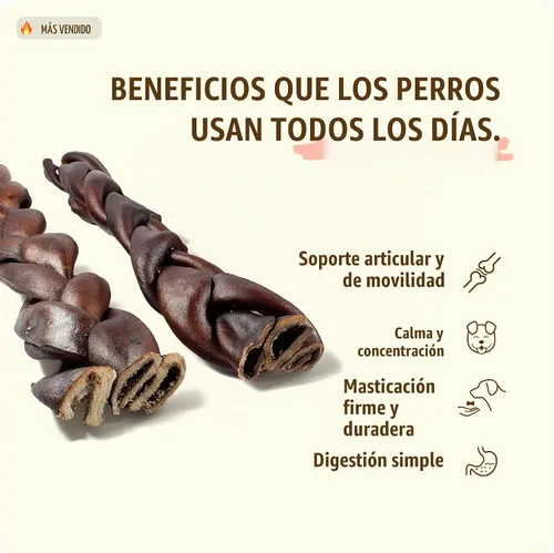 Vista 7 de Natural Farm Golosinas de colágeno trenzadas para perros (30 cm, paquete de 6), palitos de colágeno, golosinas naturales para perros, de larga