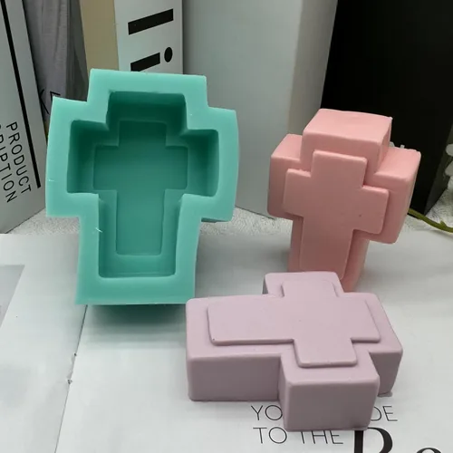 Vista 6 de GreatMold - Molde de jabón de silicona suave con diseño cruzado para hacer jabón hecho a mano, moldes de chocolate para tartas de grado alimenticio