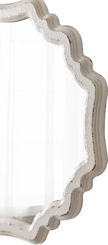 Vista 6 de Espejos redondos rústicos festoneados blancos para decoración de pared de 15.7 pulgadas
