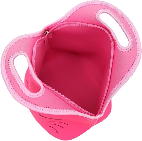 Vista 4 de Bonita mochila escolar rosa con lazo de diamante brillante impermeable para niñas, Rosado, M