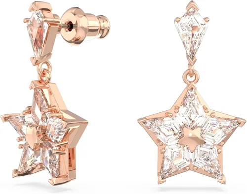Vista 2 de SWAROVSKI Stella Necklace, Earrings, and Bracelet Crystal Jewelry Collection, Kite Cut Crystals, Rose Gold Tone Finish