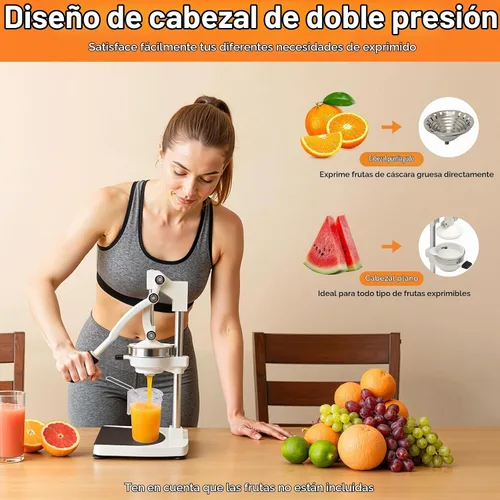 Vista 3 de Exprimidor Manual y Prensa de Mano Resistente, Exprimidor de Cítricos de Hierro Fundido con Base Estable, Prensa Manual de Grado Comercial