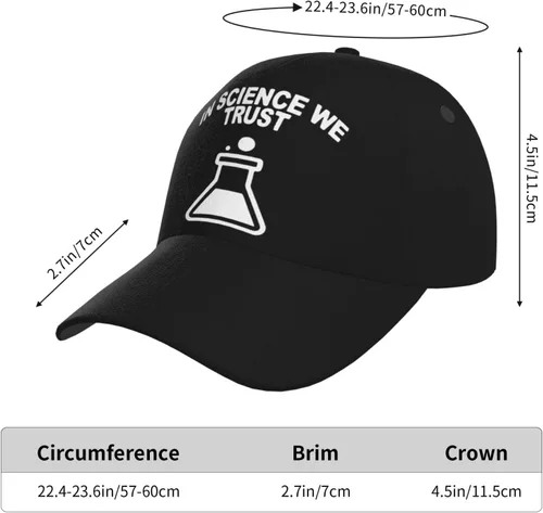 Vista 8 de in Science We Trust Baseball Caps Adjustable Trendy Curved Brim Baseball Hat for Men Women