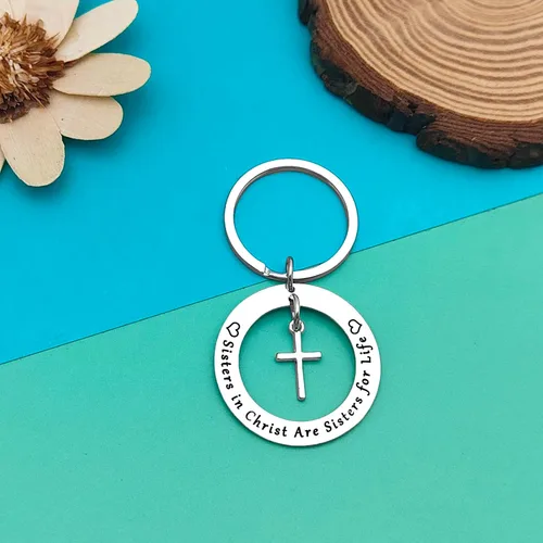 Vista 5 de Dabihu Joyería cristiana, llavero para hermana cristiana, regalos religiosos para mujeres y niñas, hermanas religiosas, joyería de versículo bíblico