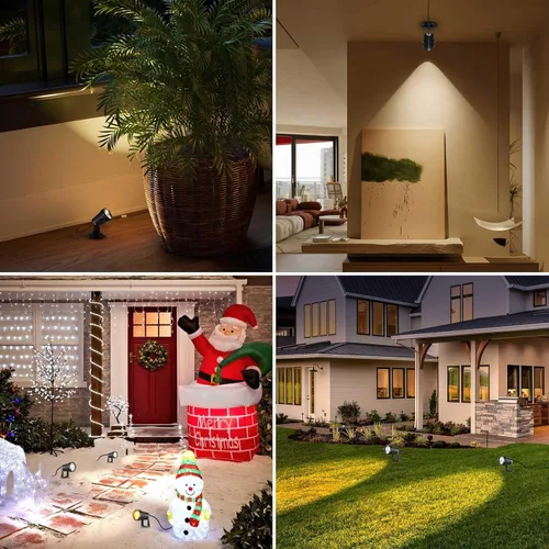 Vista 8 de Luces de paisaje – Foco de paisaje al aire libre de bajo voltaje – Luces LED impermeables para patio, jardín, patio, entrada, casa, blanco frío