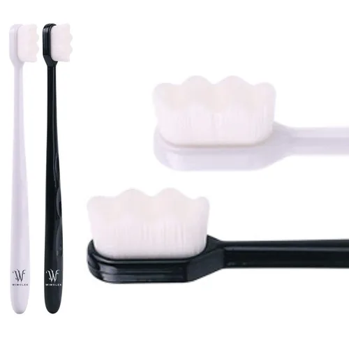 Vista 8 de Cepillo de dientes extra suave para encías y dientes sensibles. Micro Nano cepillos de dientes con 20,000 cerdas de carbón de bambú ultrasuaves.