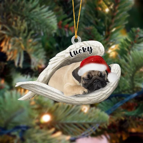 Vista 156 de Ángel durmiente de Afghan Hound para Navidad, adorno personalizado con el nombre del perro, adorno de Navidad personalizado para amantes de perros