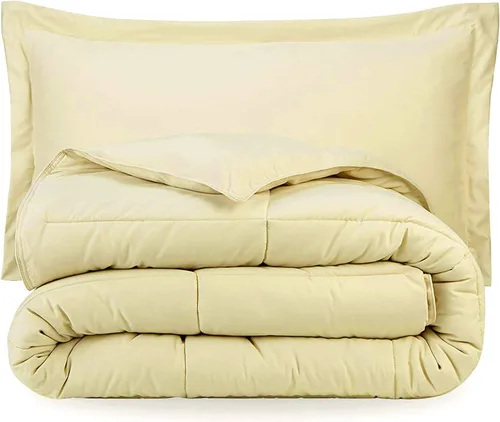 Vista 26 de Edredón alternativo de 1 pieza para todas las estaciones, 500GSM, ligero, 8 lazos en las esquinas, edredón de plumón de ganso de alta calidad, Beige