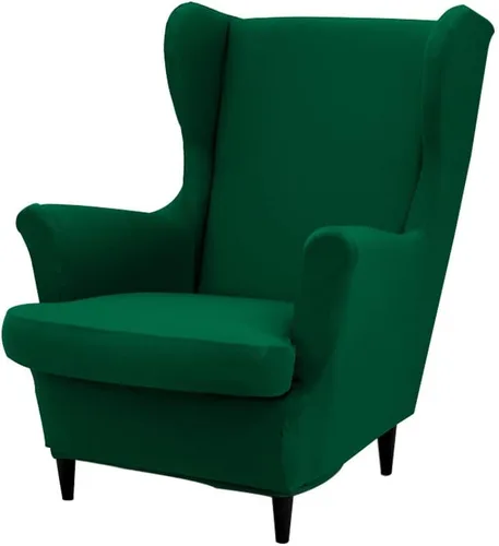 Vista 11 de Fundas para silla Wingback, 2 piezas, fundas elásticas para sillón de ala de color sólido con parte inferior elástica, protector de muebles
