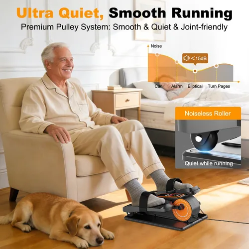 Vista 6 de Under Desk Elliptical Machine,Elliptical Leg Exerciser as Seen on TV for Seniors,Portable Electric Seated Foot Pedal Exerciser