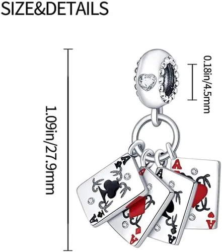 Vista 6 de CYCUFF Abalorios de plata de ley 925 adecuados para collares de dijes, pulseras, abalorios, joyería de regalo para mujeres, familiares y amigas