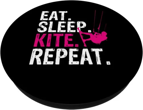 Vista 2 de Eat Sleep Kite Repeat - Kitesurf PopSockets Swappable PopGrip