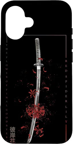 Vista 32 de Higanbana o Spider Lily con anime Samurai Sword - Carcasa estética para iPhone 17